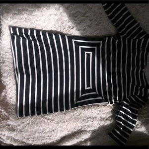 Striped black and white cocktail dress